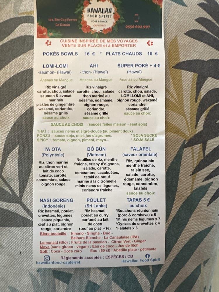 HAWAIIAN FOOD SPIRIT - Menu Image 2