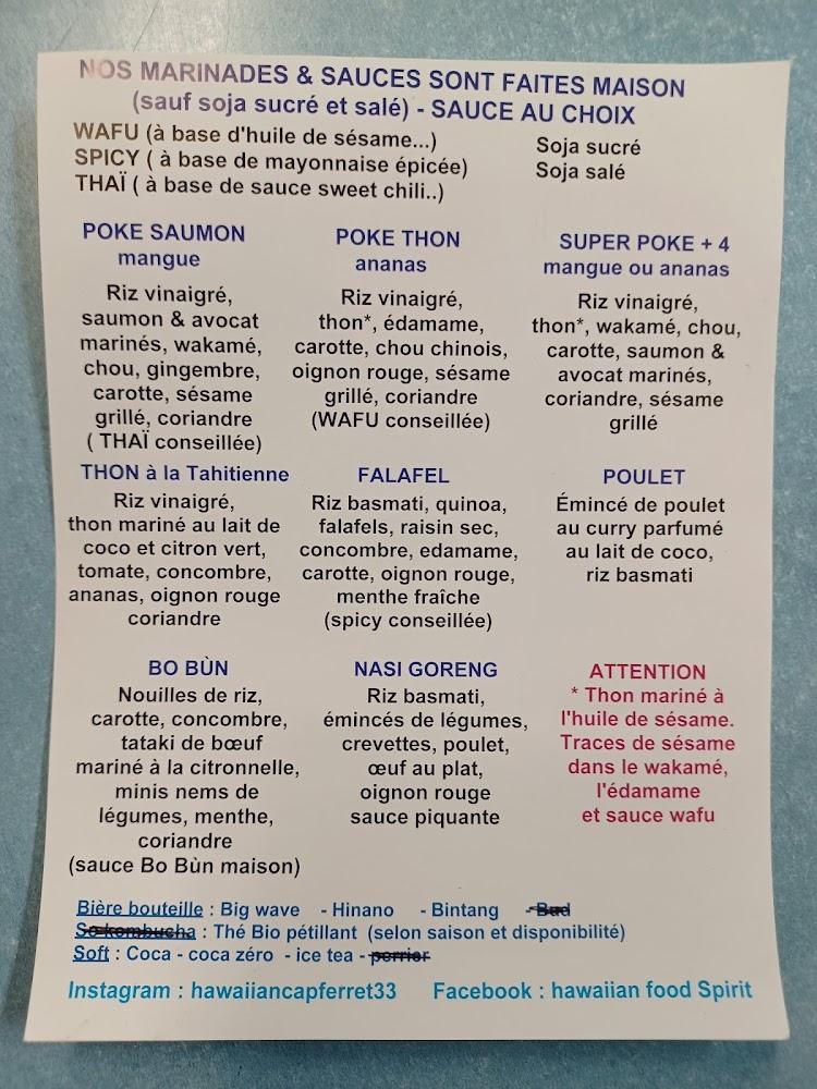 HAWAIIAN FOOD SPIRIT - Menu Image 4